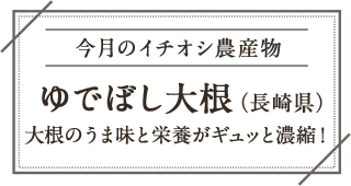 今月のイチオシ農産物 ゆでぼし大根（長崎県）大根のうま味と栄養がギュッと濃縮！